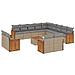 Set Divani da Giardino 14pz con Cuscini in Polyrattan Beige - Foto miniatura 1