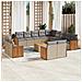 Set Divani da Giardino 14pz con Cuscini in Polyrattan Beige - Foto miniatura 2
