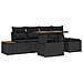Set Divano da Giardino con archiviazione 6 pcs Nero Poly Rattan - Foto miniatura 1