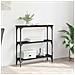 Tavolo consolle con lo scaffale Rovere nero 75 x 22.5 x 75 cm - Foto miniatura 2