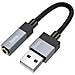 Adattatore Audio Jack 3.5mm Femmina A Usb-a Maschio 15cm, Nero - Foto miniatura 1