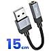 Adattatore Audio Jack 3.5mm Femmina A Usb-a Maschio 15cm, Nero - Foto miniatura 3