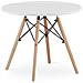 Tavolino da caffè Valora MAKSI rotondo moderno con gambe in faggio bianco 60 cm - Foto miniatura 1