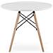 Tavolino da caffè Valora MAKSI rotondo moderno con gambe in faggio bianco 60 cm - Foto miniatura 3