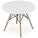 Tavolino da caffè Valora MAKSI rotondo moderno con gambe in faggio bianco 60 cm - Foto miniatura 4