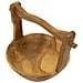 Cestino Svuotatasche Timbo In Teak Riciclato Con Manico Ad Arco 32x25x27 Cm — Pezzo Unico - Foto miniatura 2