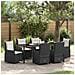 Set da Pranzo per Giardino 7 pcs Nero polyrattan - Foto miniatura 2