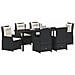 Set da Pranzo per Giardino 7 pcs Nero polyrattan - Foto miniatura 3
