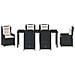 Set da Pranzo per Giardino 7 pcs Nero polyrattan - Foto miniatura 7