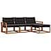 Set di divani da esterno con cuscino 4 pcs Naturale e Nero - Foto miniatura 1