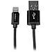 Cavo connettore corto Lightning a 8 pin Apple a USB da 15cm nero per iPhone / iPod / iPad - Foto miniatura 1