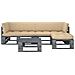 Set Divani a Pallet e Cuscini 4 pz in Pino Impregnato Grigio - Foto miniatura 1