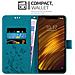 Custodia Compatibile Con Xiaomi Pocophone F1 In Blu Fiore - Coperchio Protettivo In Design Floreale Con Chiusura Magnetica, Funzione Stand E Slot Per Carte - Foto miniatura 2