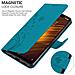 Custodia Compatibile Con Xiaomi Pocophone F1 In Blu Fiore - Coperchio Protettivo In Design Floreale Con Chiusura Magnetica, Funzione Stand E Slot Per Carte - Foto miniatura 4