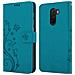 Custodia Compatibile Con Xiaomi Pocophone F1 In Blu Fiore - Coperchio Protettivo In Design Floreale Con Chiusura Magnetica, Funzione Stand E Slot Per Carte - Foto miniatura 7