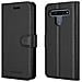 Custodia Compatibile Con Lg K61 In Nero Carbone - Coperchio Protettiva Con Chiusura Magnetica, Funzione Stand E Tasca Per Le Carte - Foto miniatura 7