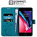 Cadorabo Custodia Compatibile Con Apple Iphone 7 / 7s / 8 / Se 2020 In Blu Fiore - Coperchio Protettivo In Design Floreale Con Chiusura Magnetica, Funzione Stand E Slot Per Carte - Foto miniatura 3
