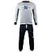 Tuta Uomo Zeus Sport Cotone Felpato Art. Mz06 : Grigio Melange \ Blue Tg L - Foto miniatura 1