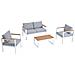 Salotto Da Giardino Basso 4 Posti In Alluminio Bianco Maringo - Foto miniatura 1