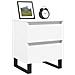 Comodino Bianco 40x35x50 Cm In Legno Multistrato - Foto miniatura 3