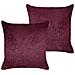 Set Di 2 Cuscini Pilea Finta Pelliccia 45 X 45 Cm Bordeaux Tinta Unita - Foto miniatura 4