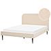 Letto Bouclé Flayat 140 X 200 Cm Beige Chiaro - Foto miniatura 2