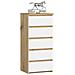 Cassettiera CL5, 5 cassetti, 40x35x92 cm, Colore Quercia Artisan e Bianco - Foto miniatura 1