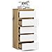 Cassettiera CL5, 5 cassetti, 40x35x92 cm, Colore Quercia Artisan e Bianco - Foto miniatura 2