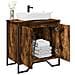 Mobile Lavabo Bagno Rovere Fumo 60x35x60 Cm Legno Multistrato - Foto miniatura 1