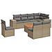 Set Divano da Giardino 9 pz con Cuscini Beige in Polyrattan - Foto miniatura 1