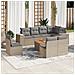 Set Divano da Giardino 9 pz con Cuscini Beige in Polyrattan - Foto miniatura 2