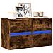Mobile Tv A Parete Con Luci Led Rovere Fumo 80x31x45 Cm - Foto miniatura 1