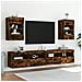 Mobili TV a Parete con Luci LED 2pz Rovere Fumo 40x30x60,5 cm - Foto miniatura 4