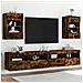 Mobili TV a Parete con Luci LED 2pz Rovere Fumo 40x30x60,5 cm - Foto miniatura 8