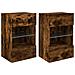 Mobili TV a Parete con Luci LED 2pz Rovere Fumo 40x30x60,5 cm - Foto miniatura 1