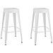 Lusso Casadino -  Sgabelli Da Bar Impilabili 2 Pz Bianchi In Metallo - Foto miniatura 1