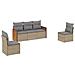Lusso Casadino -  Set Divano Da Giardino 5 Pz Con Cuscini Beige In Polyrattan - Foto miniatura 1