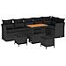 Set di Divani da Giardino  9 Pezzi con Cuscini Nero Polyrattan Acacia, Set di Ristorazione da Giardino  3 Pezzi con Cuscini Nero Polyrattan Acacia - Foto miniatura 1