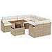 Set divani da giardino  da 9 pezzi con cuscini beige in rattan e acacia, Divano giardino  per 2 persone con cuscini beige in rattan - Foto miniatura 1