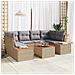 Set Divano da Giardino 7 Pezzi con Cuscini Beige Polyrattan Acacia - Foto miniatura 2