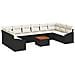 Set Divano Giardino 11 pezzi con Cuscini Nero Polyrattan Acacia - Foto miniatura 1