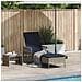 Lettino Prendisole Grigio PE Rattan 157 x 55 x 92 cm Pieghevole - Foto miniatura 2