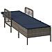Lettino Prendisole Grigio PE Rattan 157 x 55 x 92 cm Pieghevole - Foto miniatura 4