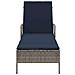 Lettino Prendisole Grigio PE Rattan 157 x 55 x 92 cm Pieghevole - Foto miniatura 6