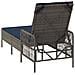 Lettino Prendisole Grigio PE Rattan 157 x 55 x 92 cm Pieghevole - Foto miniatura 8