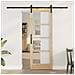 Porta Scorrevole con Set Hardware 'ORKDAL'Legno Massello e Vetro - Foto miniatura 2