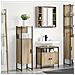 Set di Mobili da Bagno in 3 Pezzi in Rovere Chiaro in Legno Ingegnerizzato - Foto miniatura 4