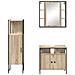 Set di Mobili da Bagno in 3 Pezzi in Rovere Chiaro in Legno Ingegnerizzato - Foto miniatura 8