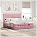Struttura Letto Pouf con Materassi Rosa 200x200 cm Velluto - Foto miniatura 3