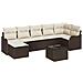 Set Divano da Giardino 8 pcs Marrone e bianco Poly Rattan - Foto miniatura 1